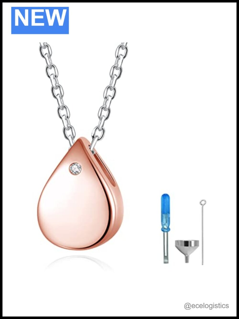 925 Sterling Silver Urn Cremation Ashes Keepsake Teardrop Memorial Pendant